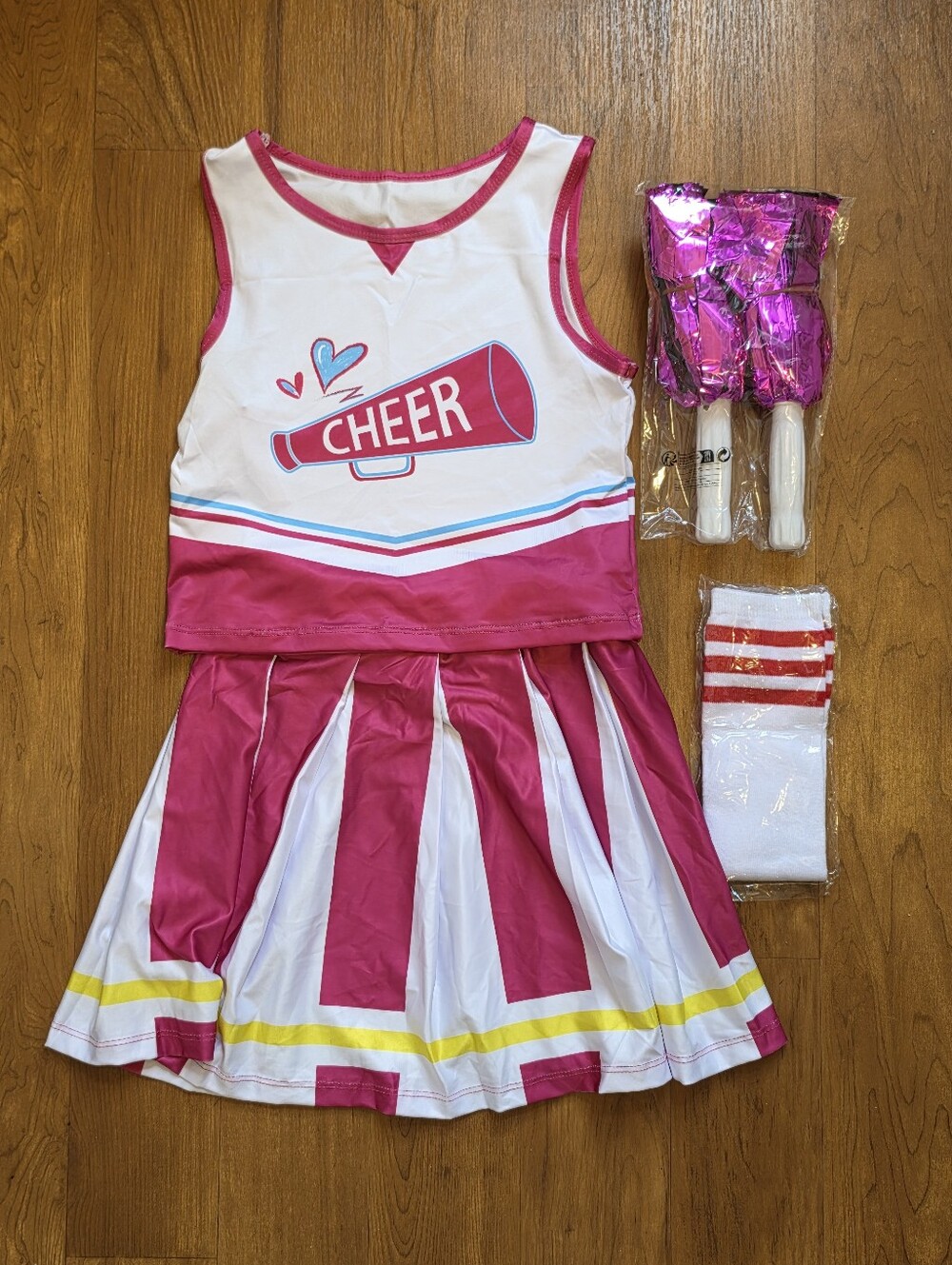 Pink Cheerleader Costume Set for Kids Size 7/8 Girls